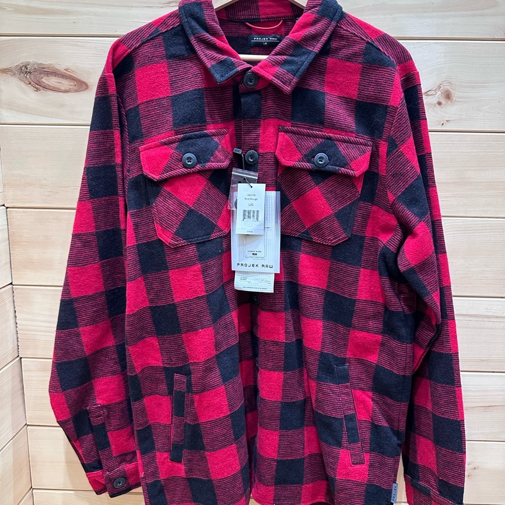 Black and Red Plaid Casual Button Down Shirt
